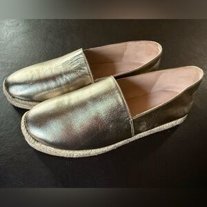Gold Metallic Stuart Weitzman Espadrille Flats